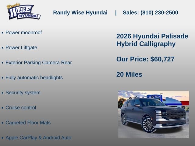 2026 Hyundai Palisade Hybrid Calligraphy