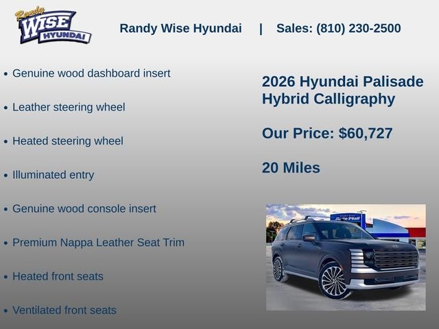 2026 Hyundai Palisade Hybrid Calligraphy