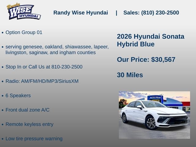 2026 Hyundai Sonata Hybrid Blue