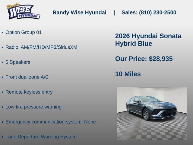 2026 Hyundai Sonata Hybrid Blue