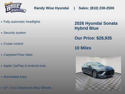 2026 Hyundai Sonata Hybrid Blue