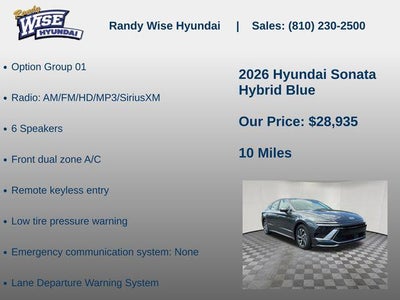 2026 Hyundai Sonata Hybrid Blue