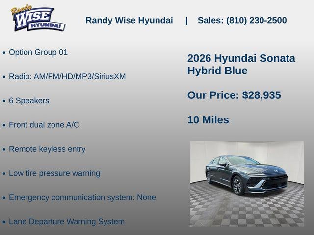 2026 Hyundai Sonata Hybrid Blue