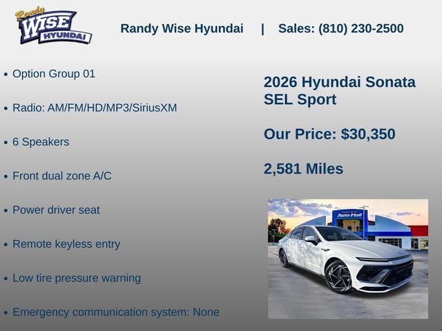2026 Hyundai Sonata SEL Sport