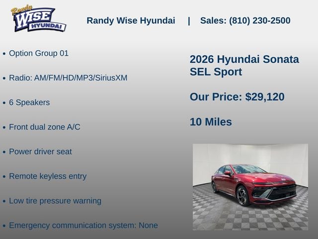 2026 Hyundai Sonata SEL Sport