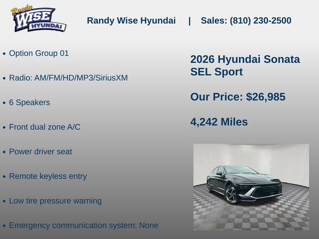 2026 Hyundai Sonata SEL Sport
