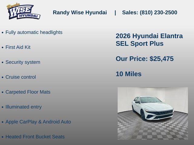 2026 Hyundai Elantra SEL Sport Plus