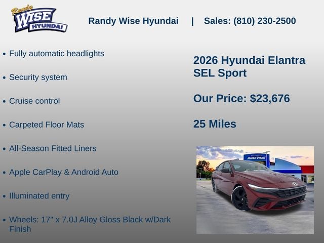 2026 Hyundai Elantra SEL Sport