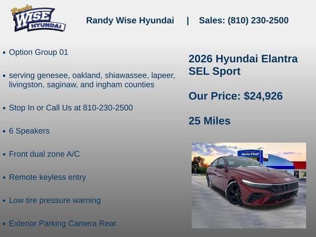 2026 Hyundai Elantra SEL Sport
