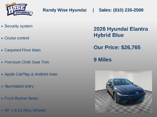 2026 Hyundai Elantra Hybrid Blue