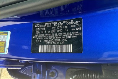 2025 Hyundai Elantra Hybrid SEL Sport