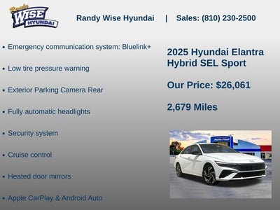 2025 Hyundai Elantra Hybrid SEL Sport