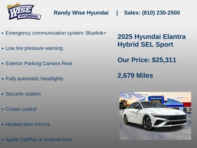 2025 Hyundai Elantra Hybrid SEL Sport