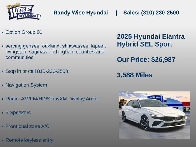 2025 Hyundai Elantra Hybrid SEL Sport