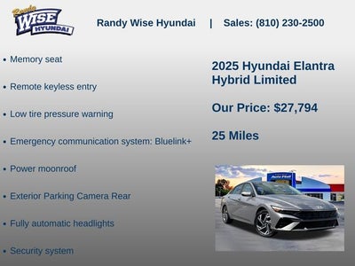 2025 Hyundai Elantra Hybrid Limited