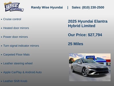 2025 Hyundai Elantra Hybrid Limited