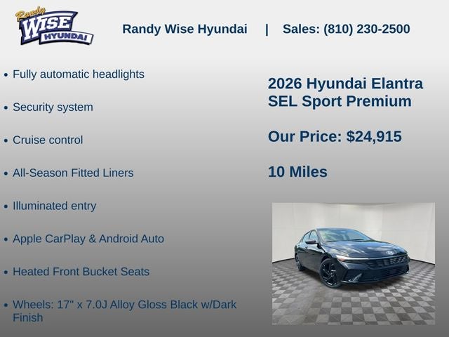 2026 Hyundai Elantra SEL Sport Premium