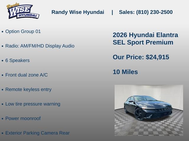 2026 Hyundai Elantra SEL Sport Premium