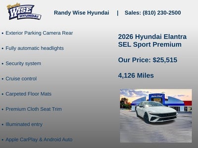 2026 Hyundai Elantra SEL Sport Premium