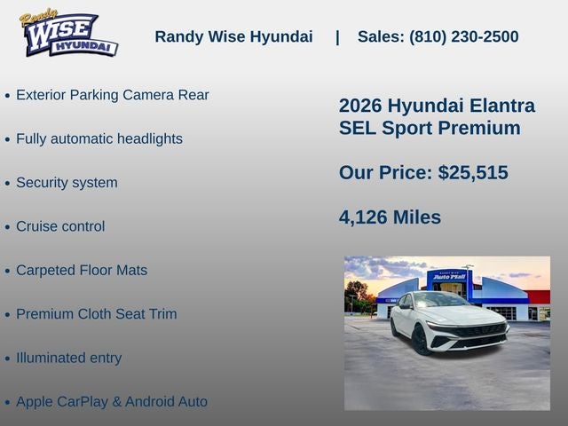 2026 Hyundai Elantra SEL Sport Premium
