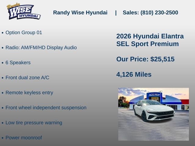 2026 Hyundai Elantra SEL Sport Premium