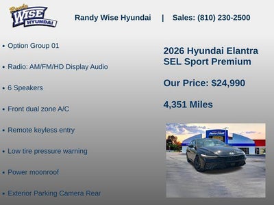 2026 Hyundai Elantra SEL Sport Premium