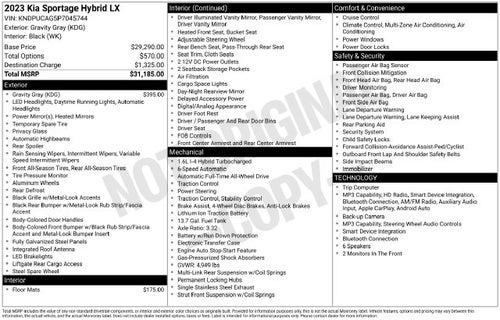 2023 Kia Sportage Hybrid LX