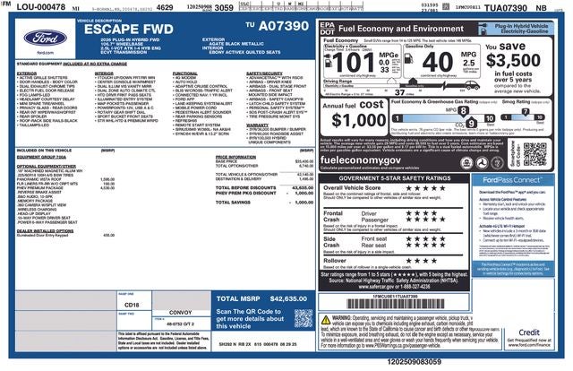 2026 Ford Escape Plug-In Hybrid Base