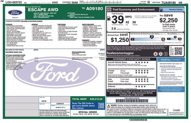 2026 Ford Escape Hybrid ST-Line Select