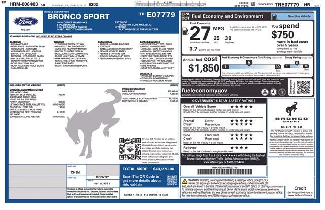 2026 Ford Bronco Sport Outer Banks