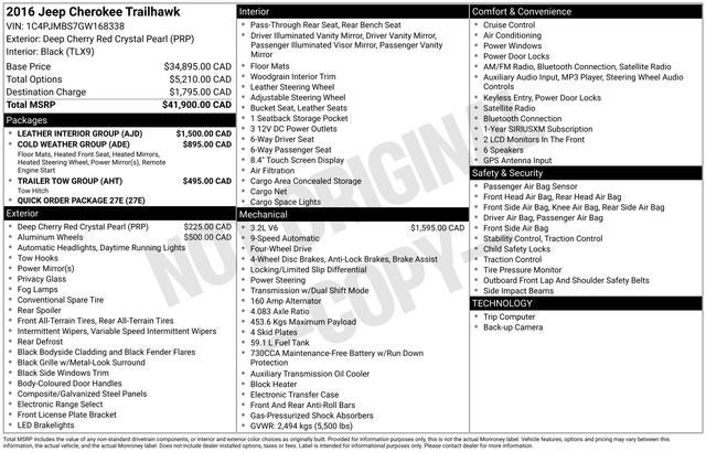 2016 Jeep Cherokee Trailhawk