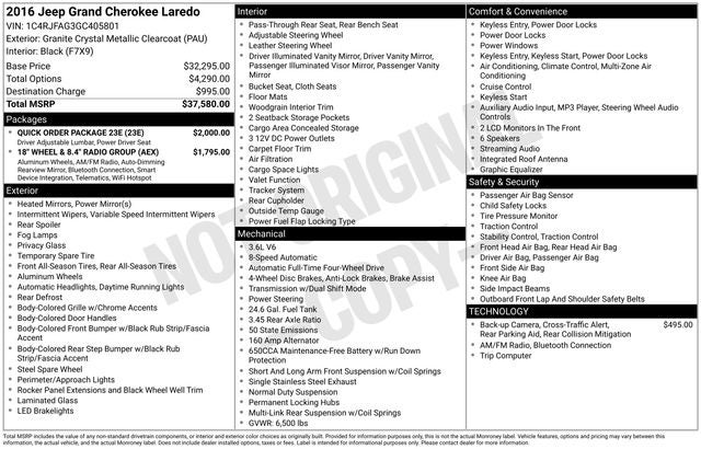 2016 Jeep Grand Cherokee Laredo