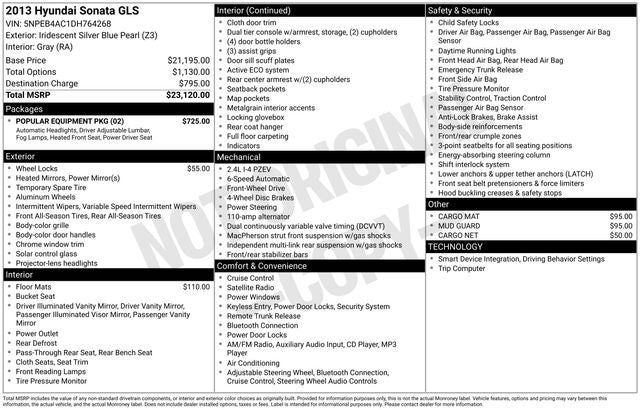 2013 Hyundai Sonata GLS Title Only !!