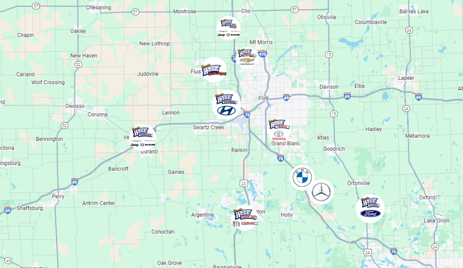 Randy Wise Auto Group locations map
