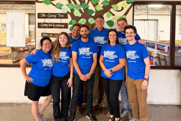 Randy Wise volunteers at Food Bank of Eastern Michigan