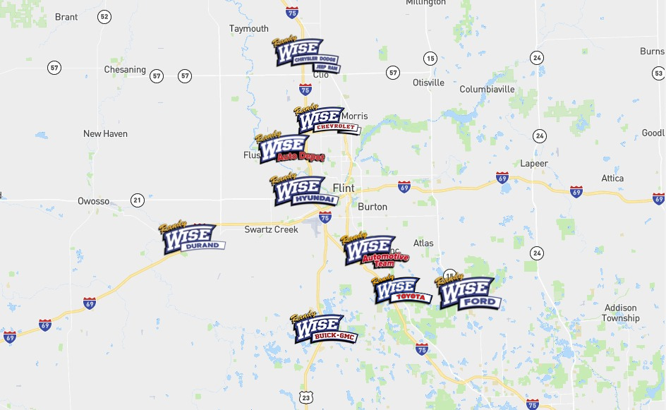 Randy Wise Auto Group locations map